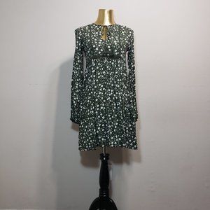 H&M Green & White Floral Print Tunic Dress